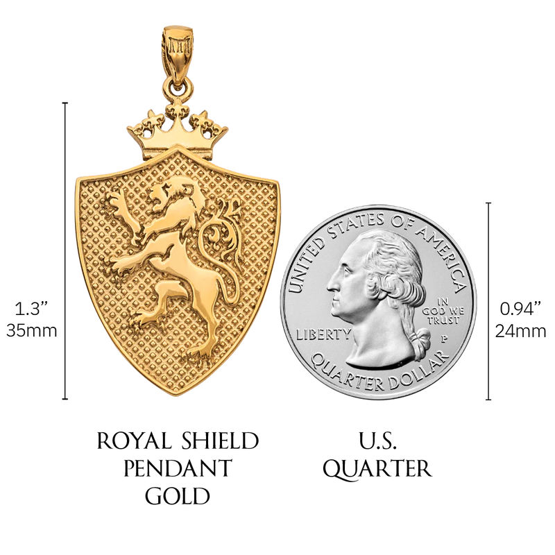 Royal Shield Pendant - Gold