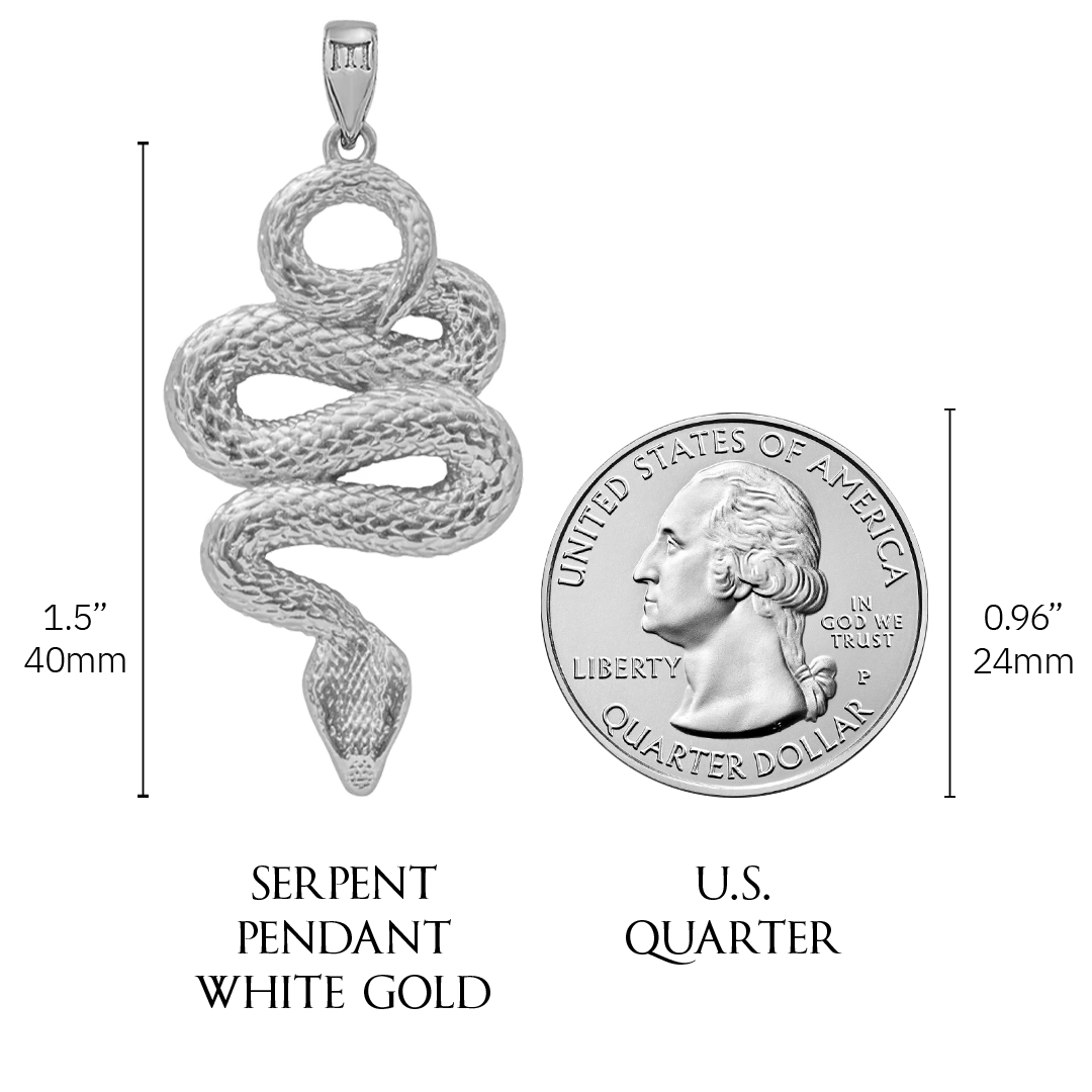 Serpent Pendant - White Gold - Marcozo