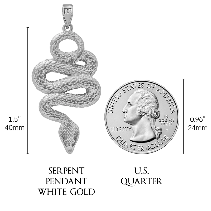 Serpent Pendant - White Gold - Marcozo