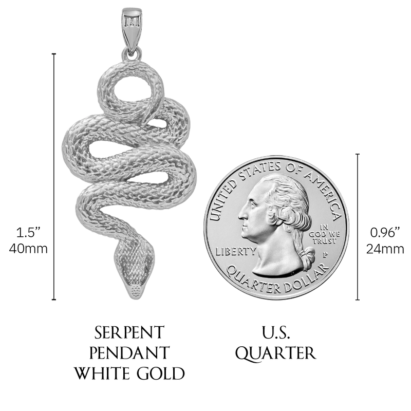 Serpent Pendant - White Gold