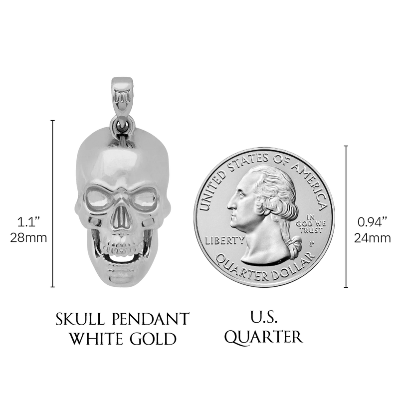 Skull Pendant - White Gold