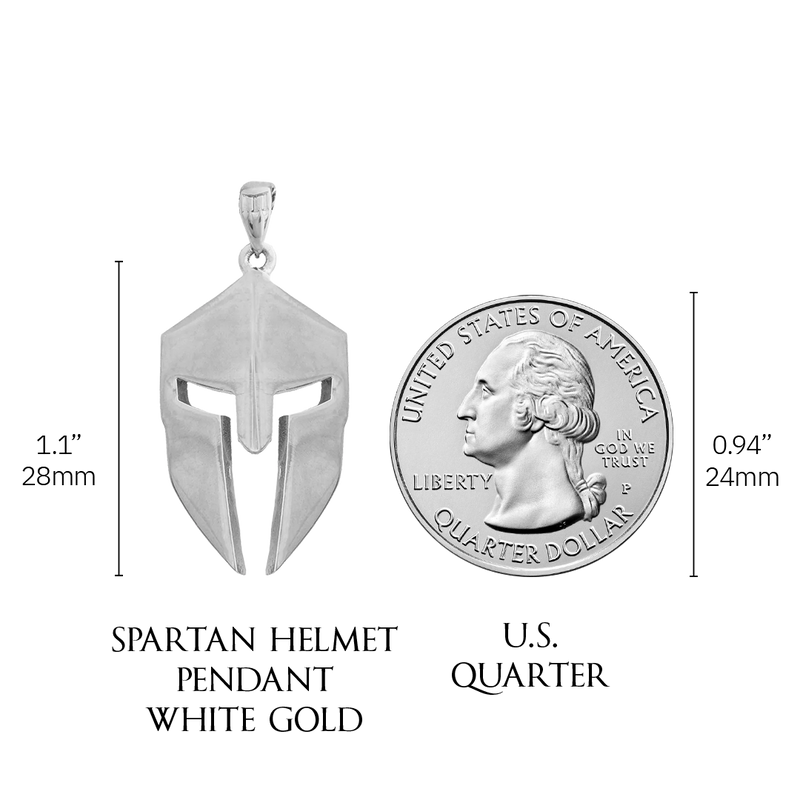 Spartan Helmet Pendant - White Gold