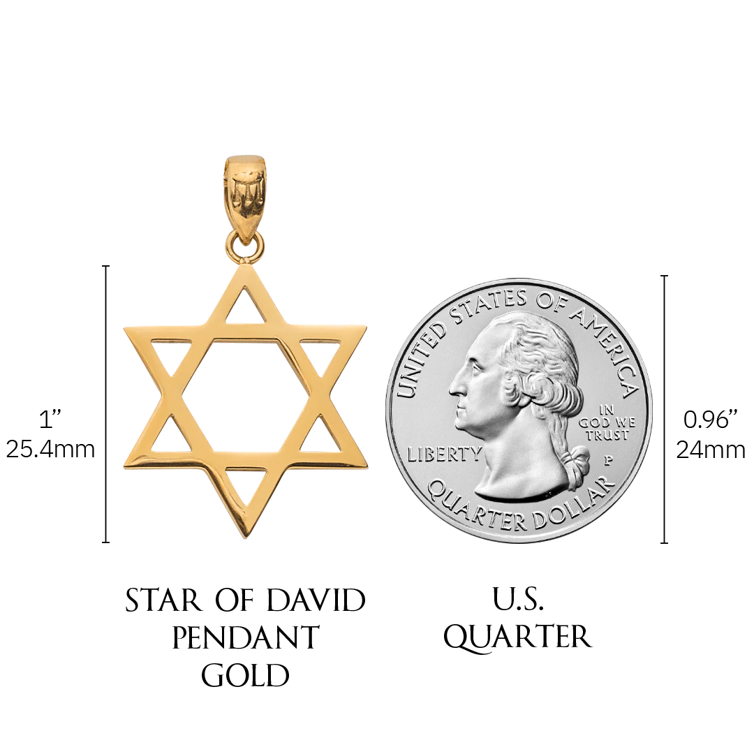 9ct gold star of david pendant shop