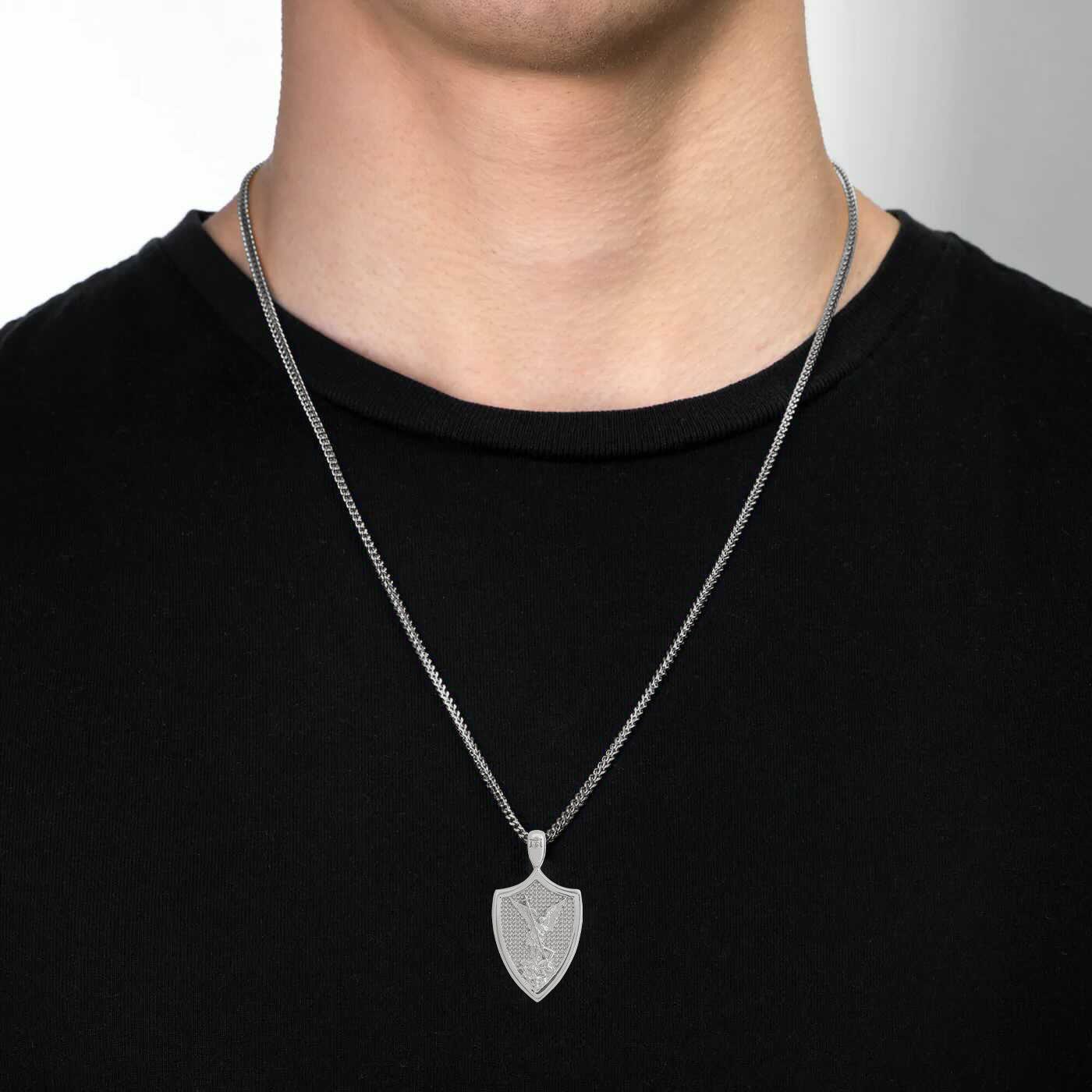 St. Michael Pendant - White Gold - Marcozo