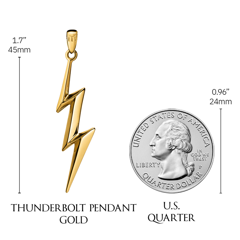 Thunderbolt Pendant - Gold