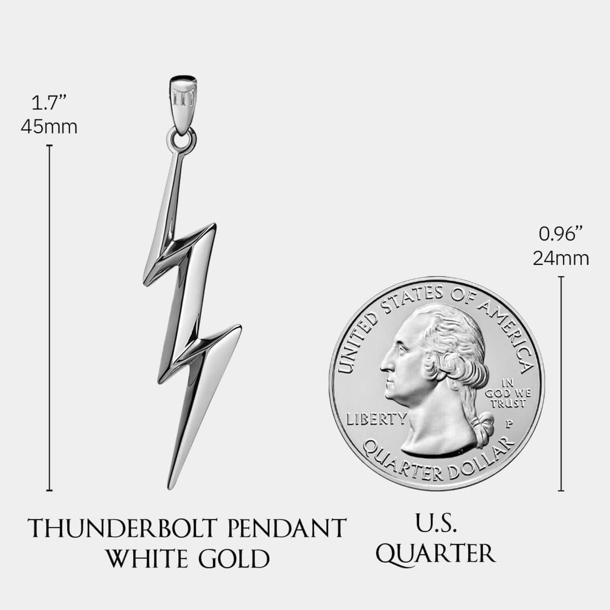 Thunderbolt Pendant - White Gold - Marcozo