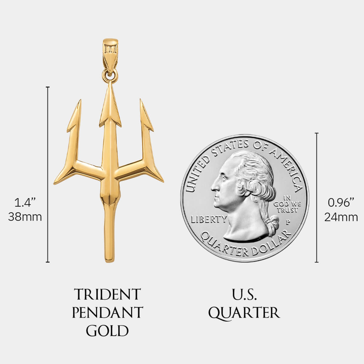 Trident Pendant - Gold - Marcozo