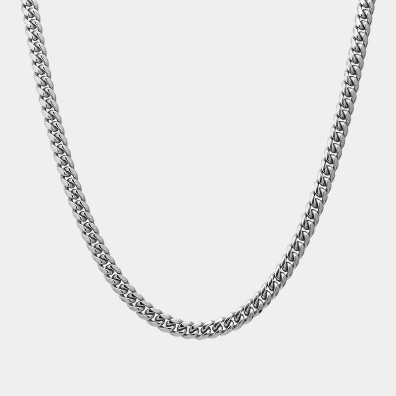 Miami Cuban Link Chain - White Gold (8mm)