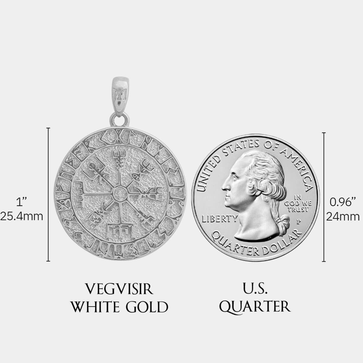Vegvisir Pendant - White Gold - Marcozo