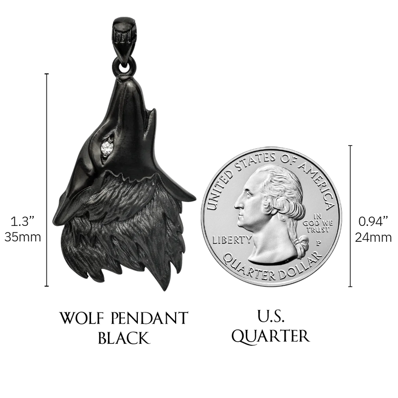 Wolf Pendant - Black