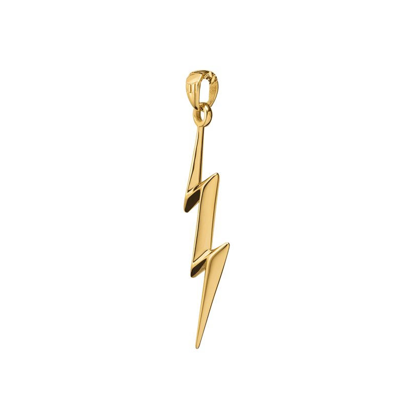 Mens gold hotsell lightning bolt pendant