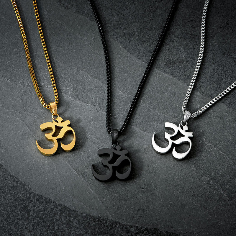 Om Pendant - White Gold