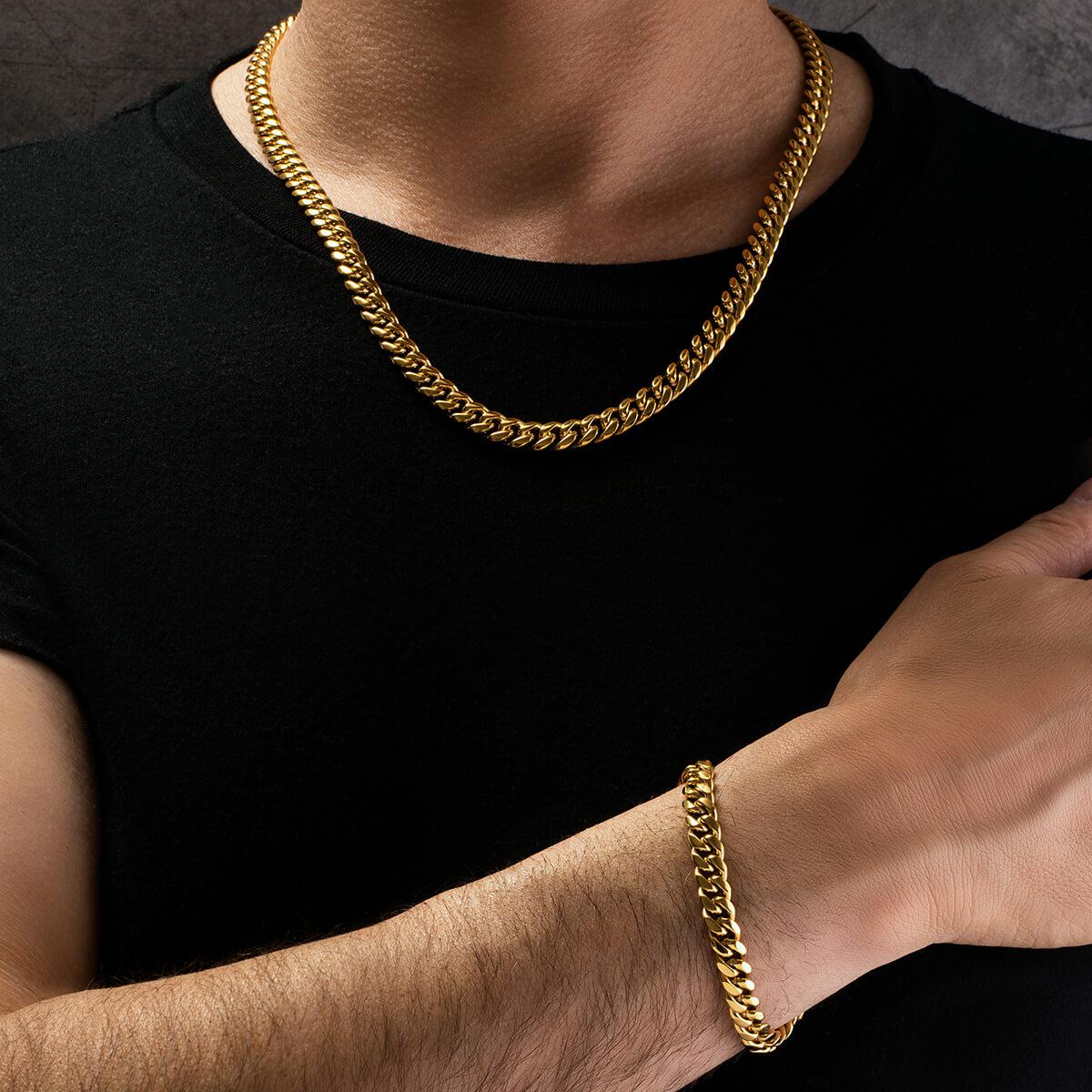 Cuban link sale bracelet and necklace