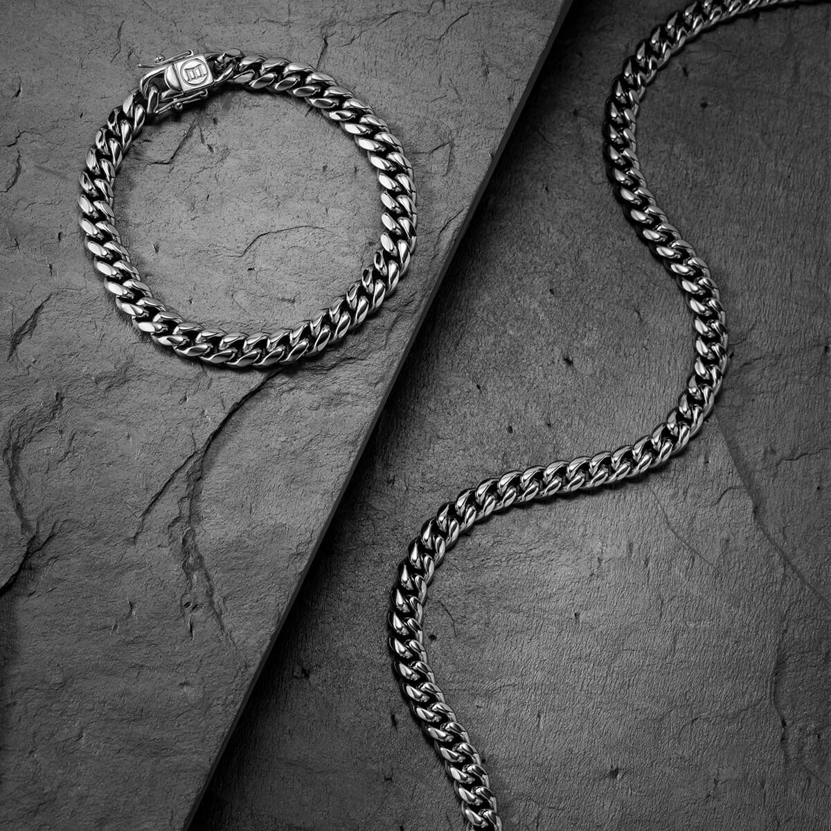 Miami Cuban Link Chain - White Gold (8mm) - Marcozo