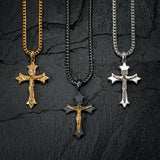 Medieval Crucifix Pendant - White Gold - Marcozo