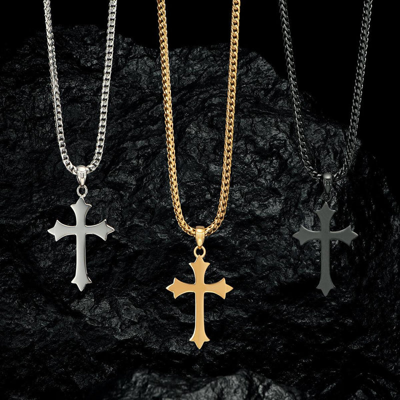 Medieval Cross Pendant - Black