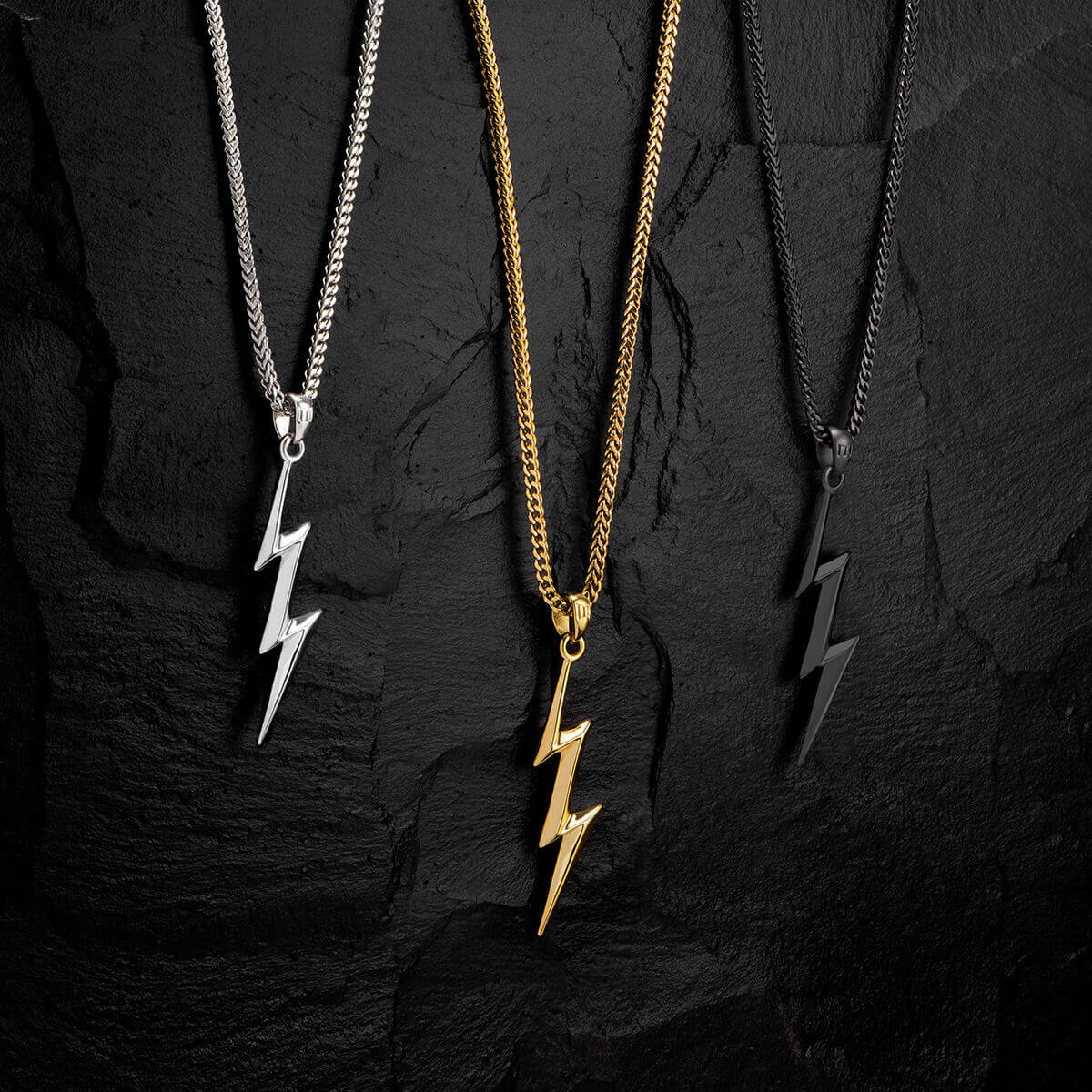 Zeus Thunderbolt Necklace | Gold Lightening Bolt Pendant | Marcozo