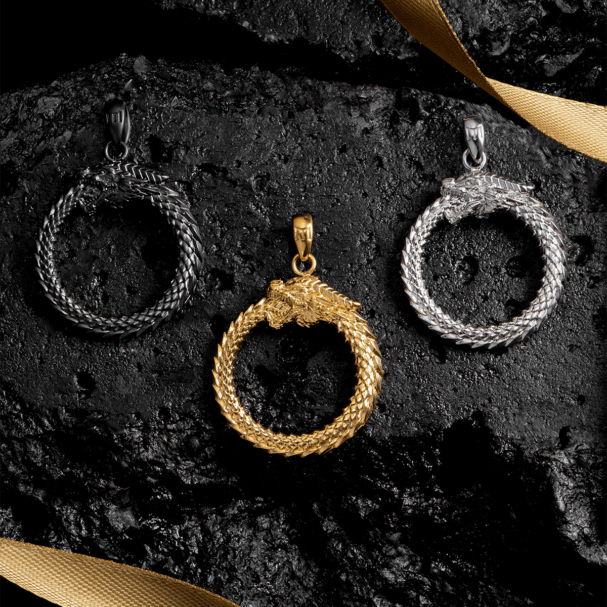 Ouroboros Pendant - Black - Marcozo