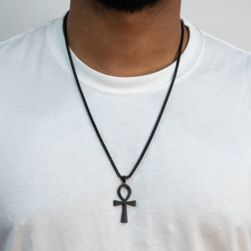 Ankh Necklace - Black - Marcozo