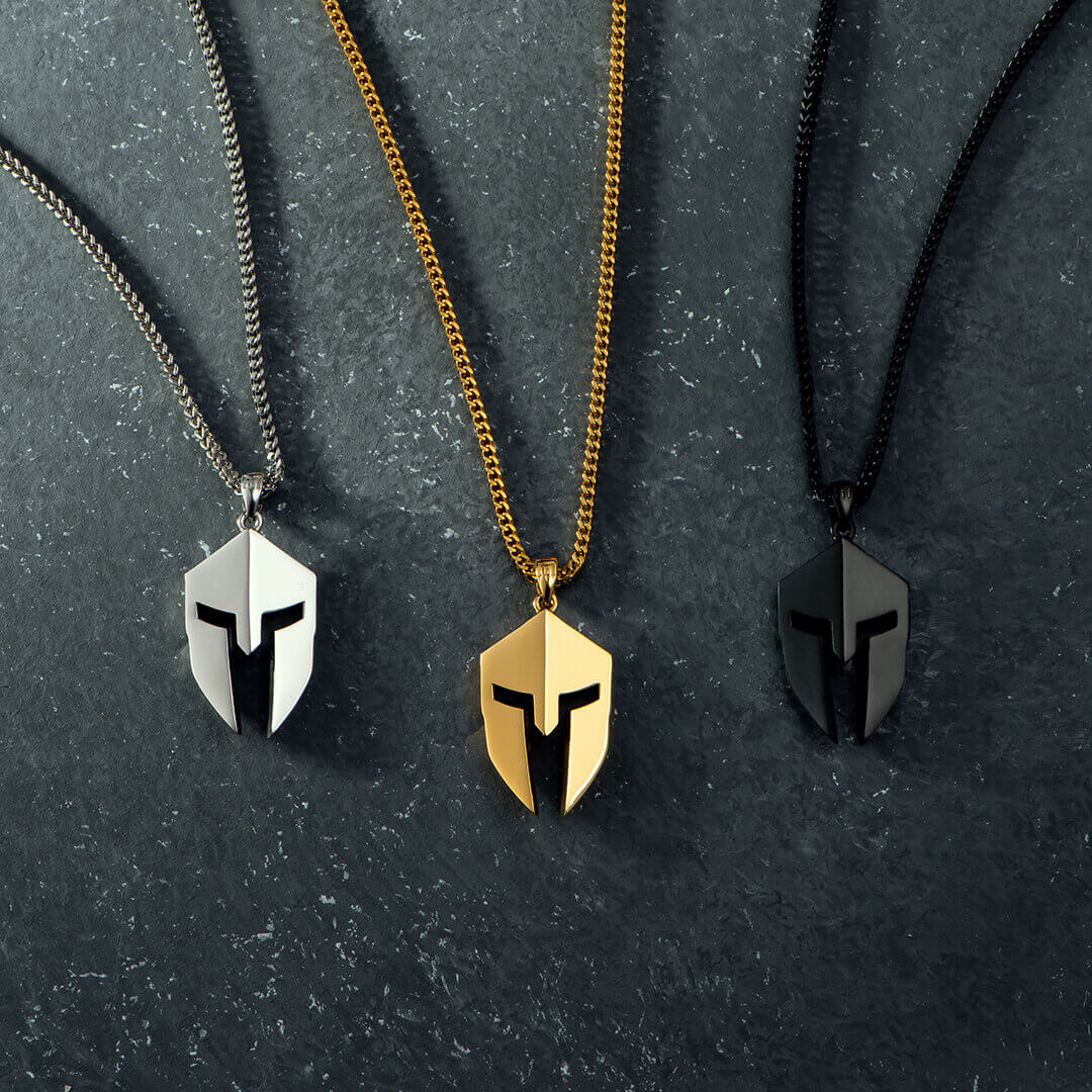 Spartan Helmet Pendant - Gold - Marcozo