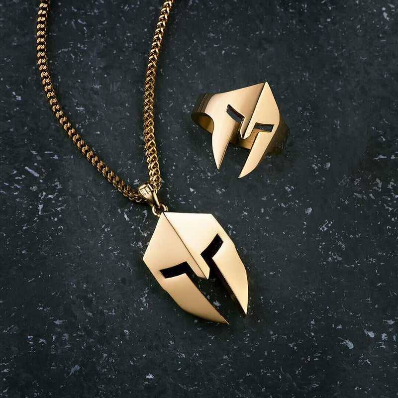 Spartan Helmet Pendant - Gold