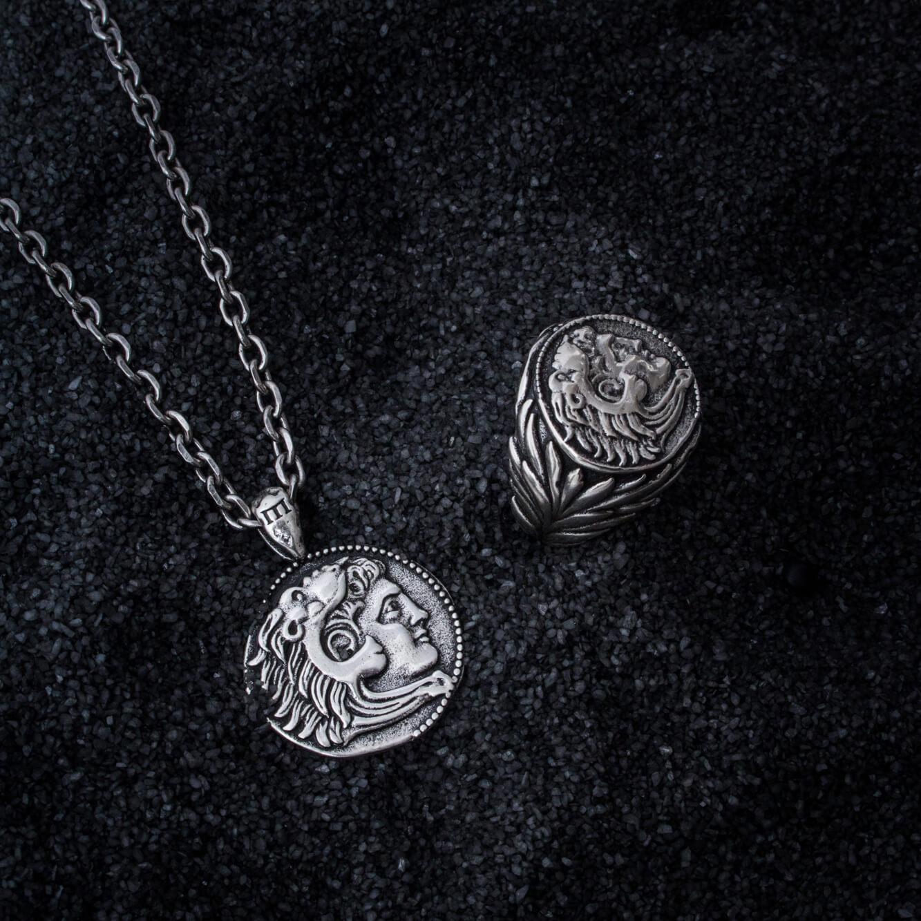 Alexander The Great Pendant - Ancient Silver - Marcozo