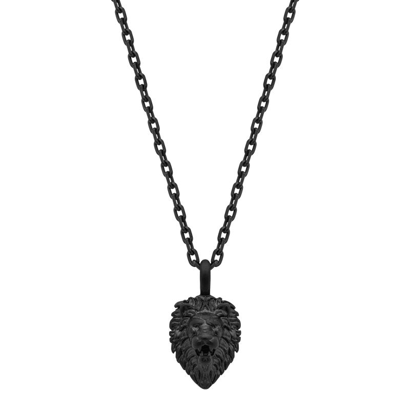Micro Lion Necklace - Black (Womens)