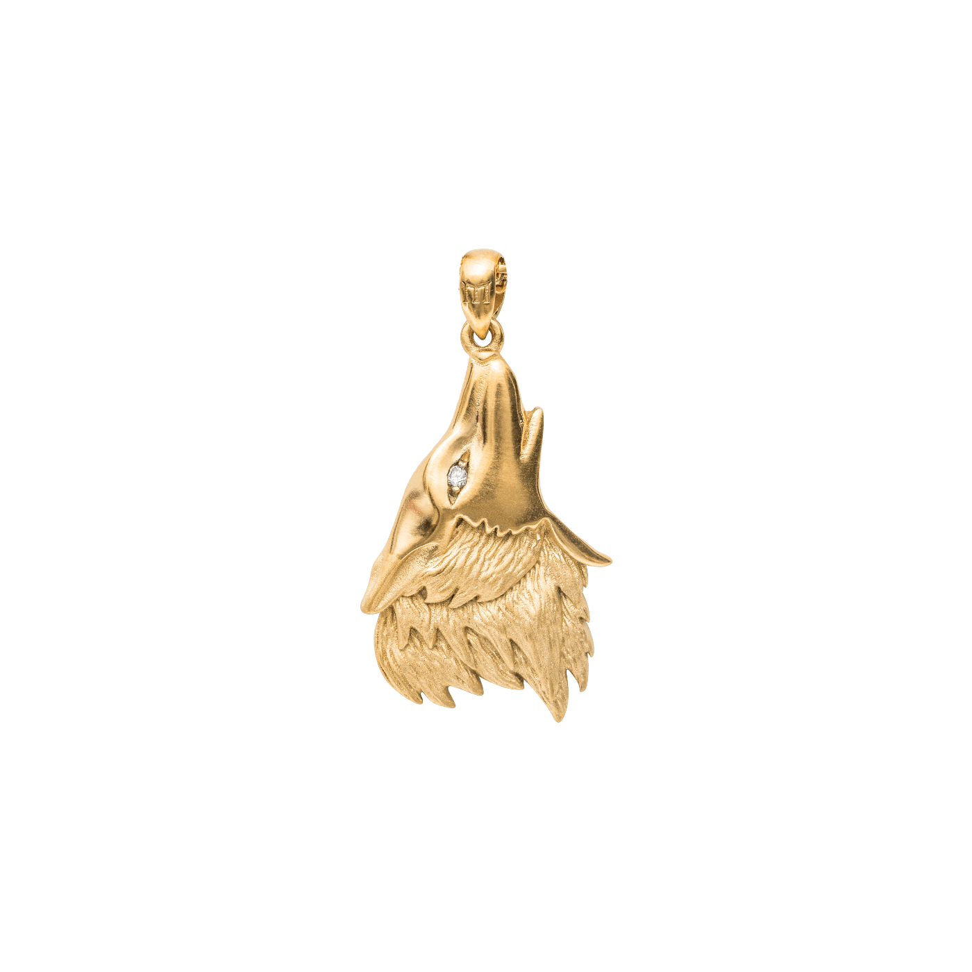 White gold wolf discount pendant