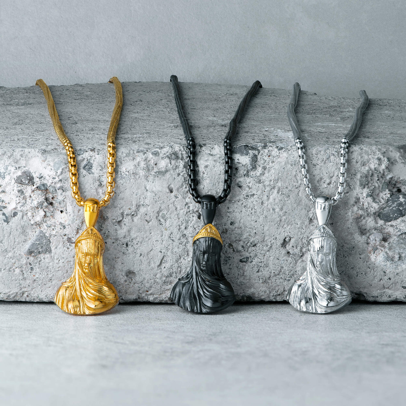 Veiled Lady Necklace - Black - Marcozo