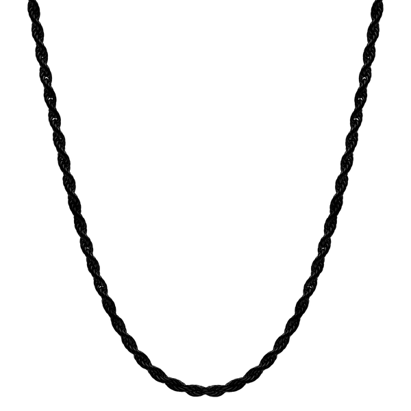 Rope Chain, Black Gold Plated Rope Chain Necklace