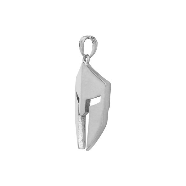 Spartan Helmet Pendant - White Gold