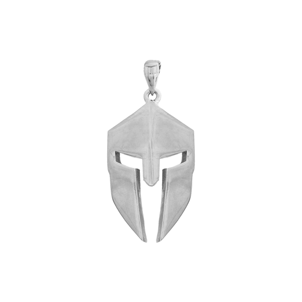 Spartan Helmet Pendant - White Gold