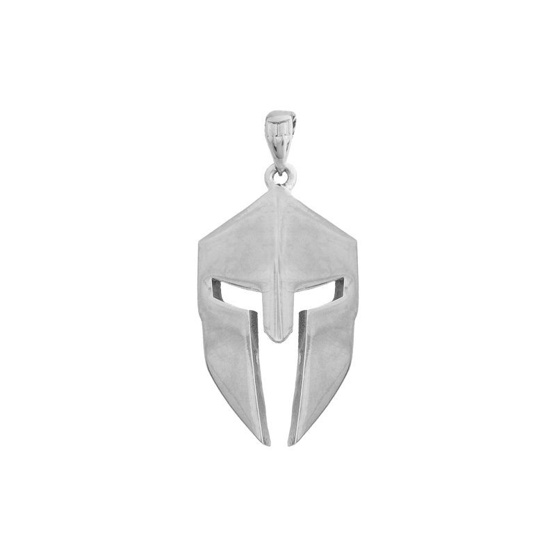 Spartan Helmet Pendant - White Gold