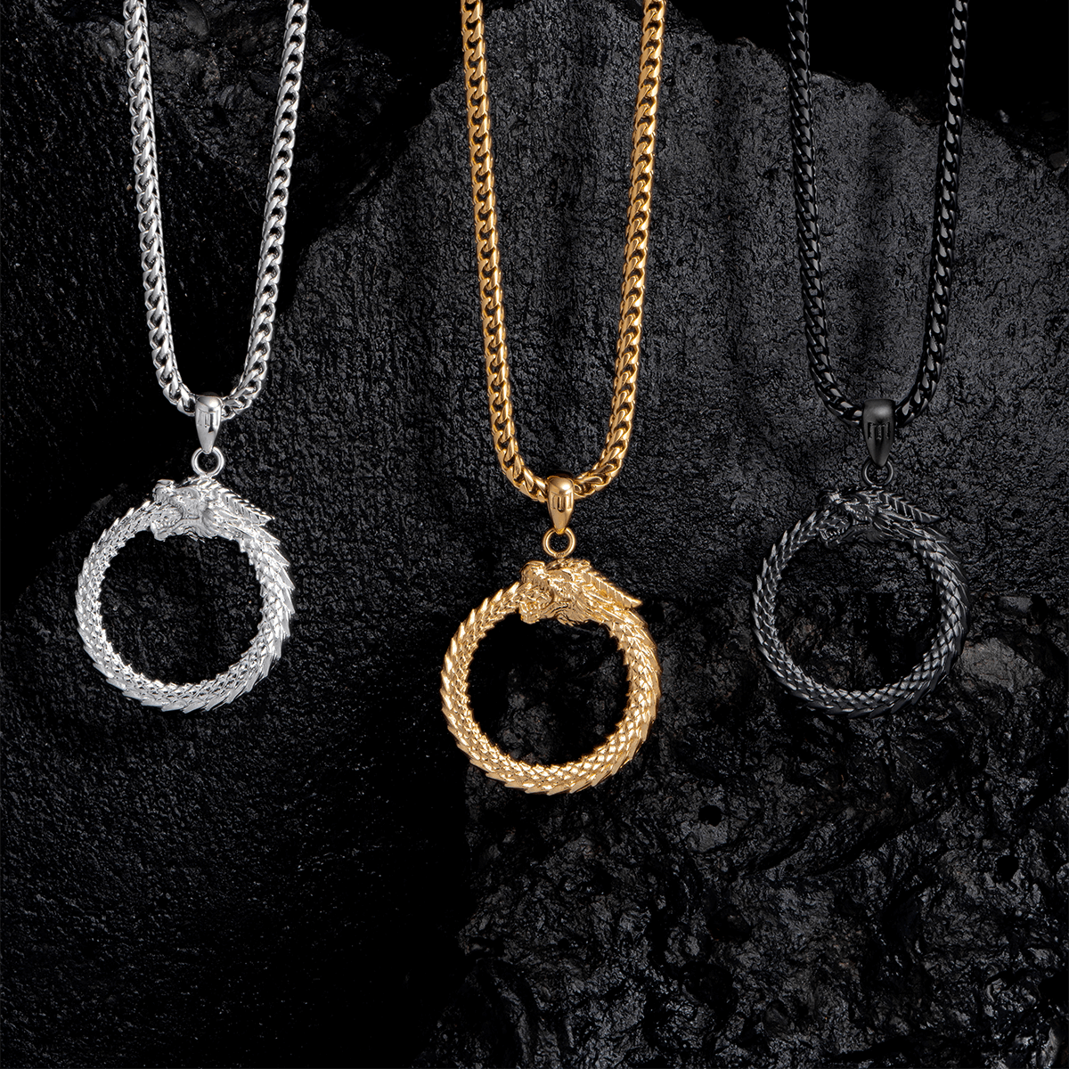 Ouroboros Pendant - Black - Marcozo
