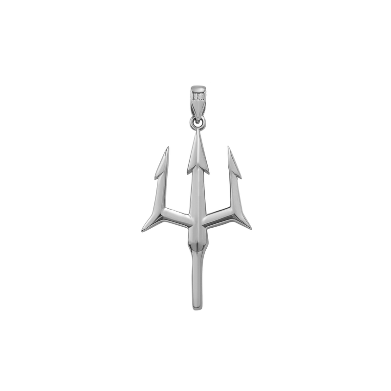 Trident Pendant - White Gold