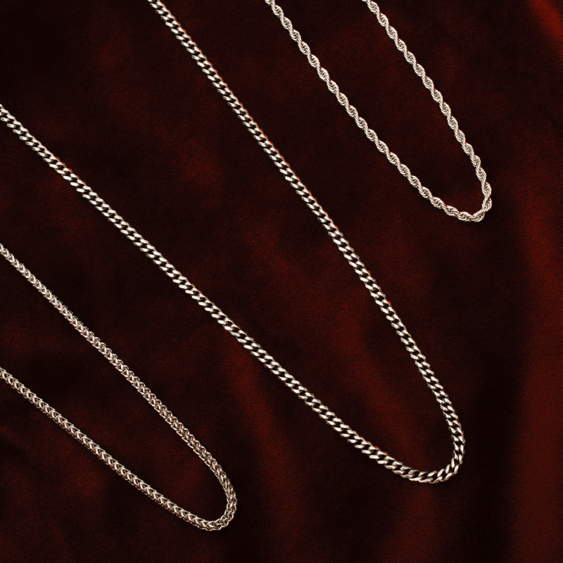 Cuban Link Chain - White Gold (3mm)