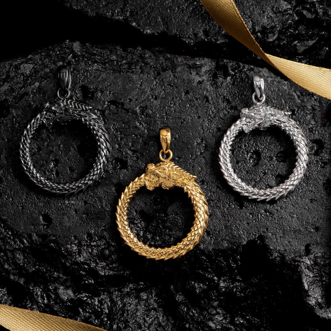 Ouroboros Pendant - White Gold - Marcozo