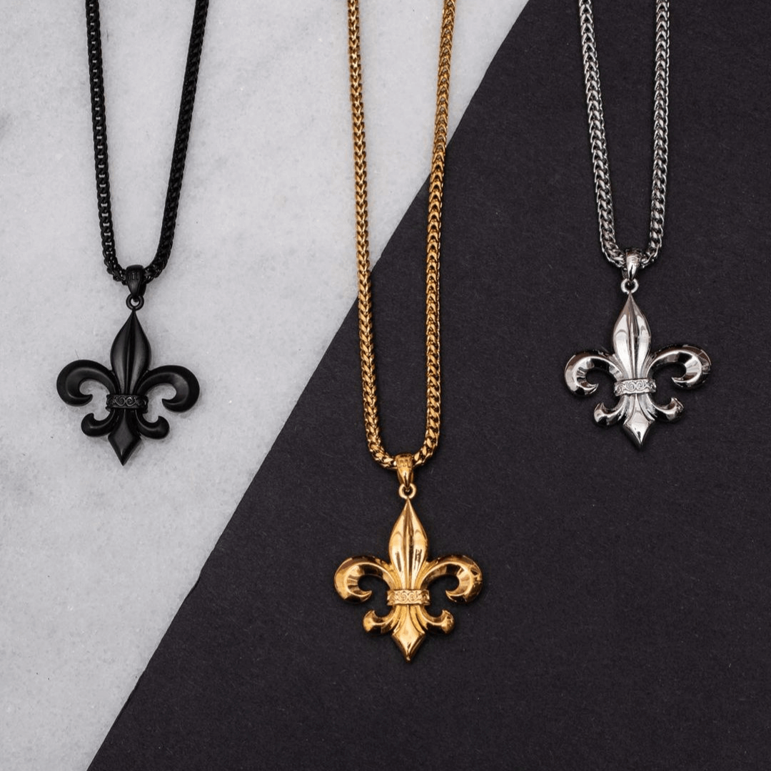 Rose gold fleur de lis necklace online