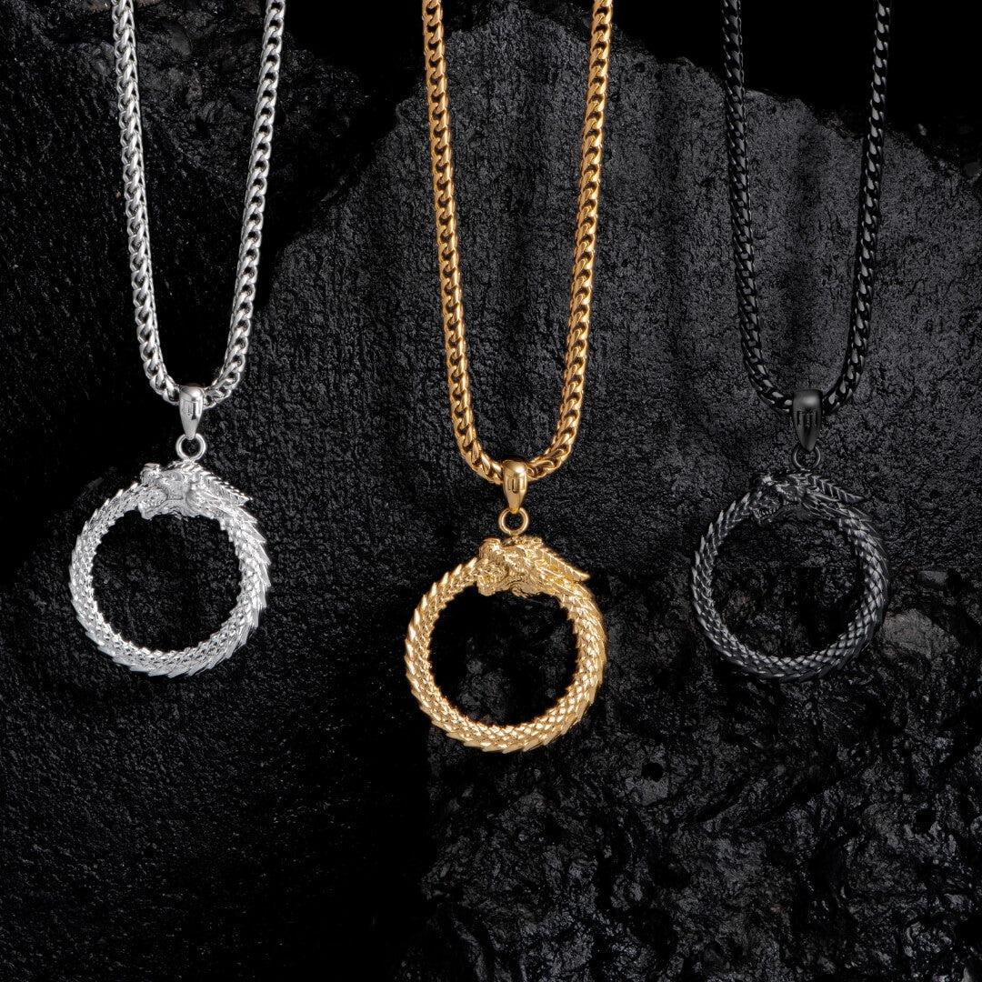 Ouroboros Pendant - White Gold - Marcozo