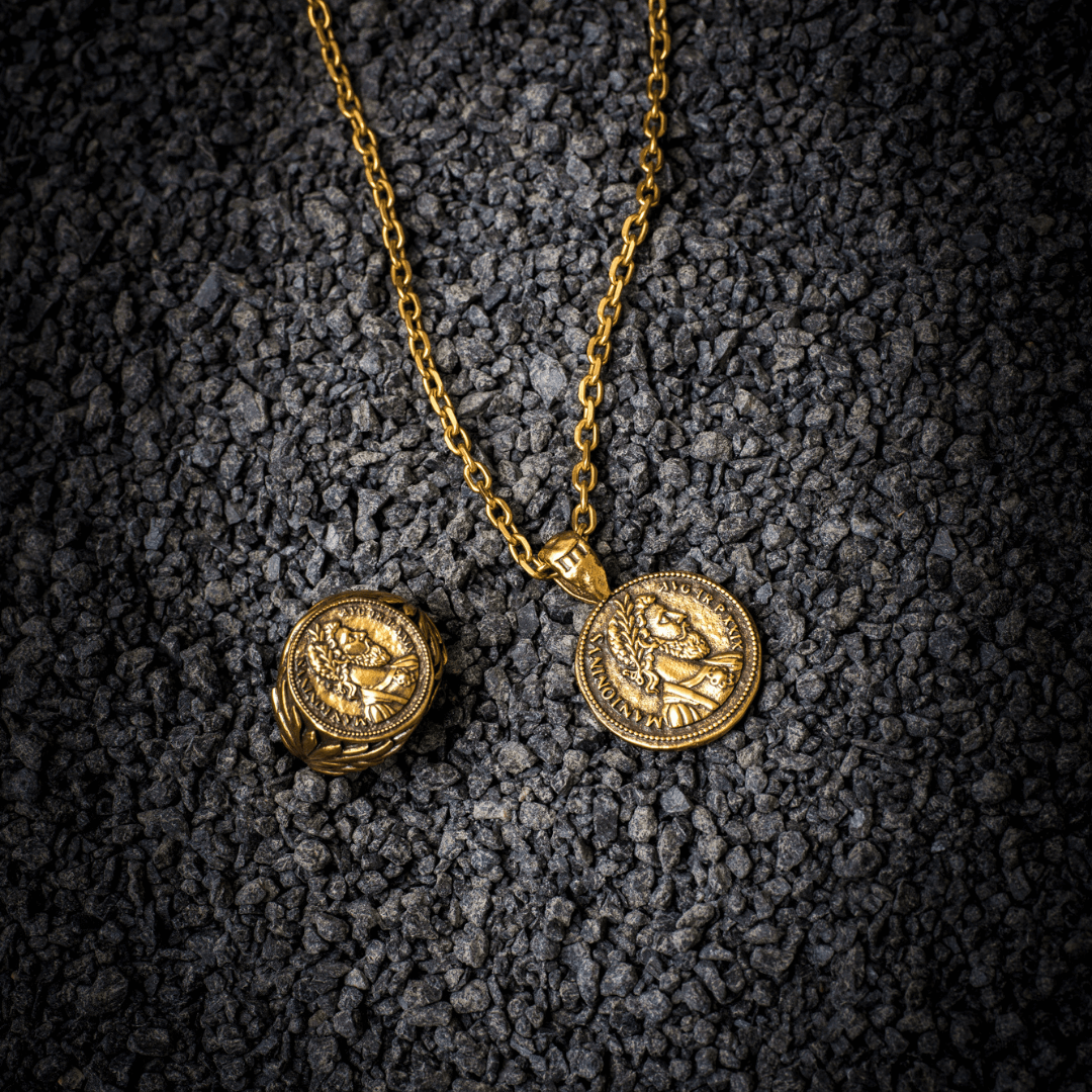 Marcus Aurelius Pendant - Ancient Gold - Marcozo