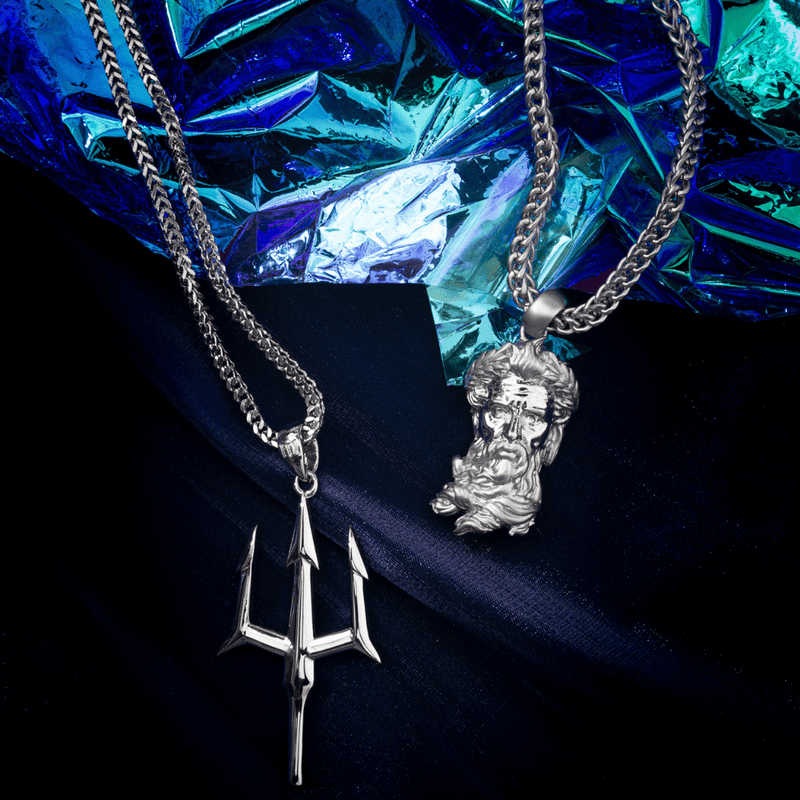 Poseidon Pendant - White Gold