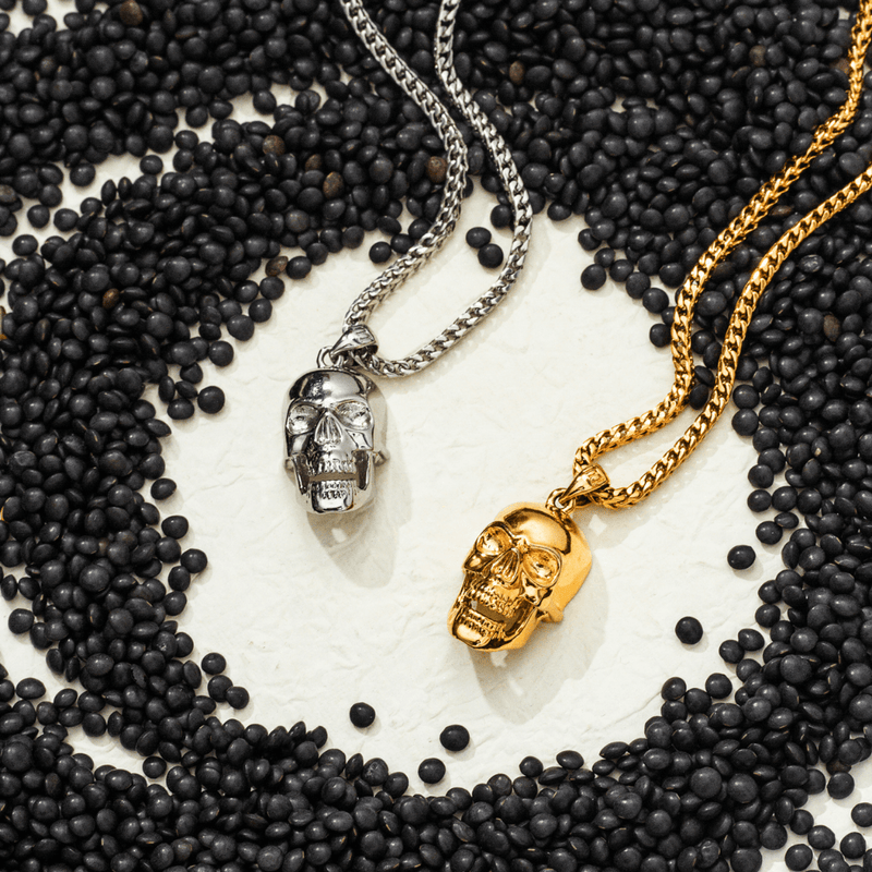 Skull Pendant - White Gold