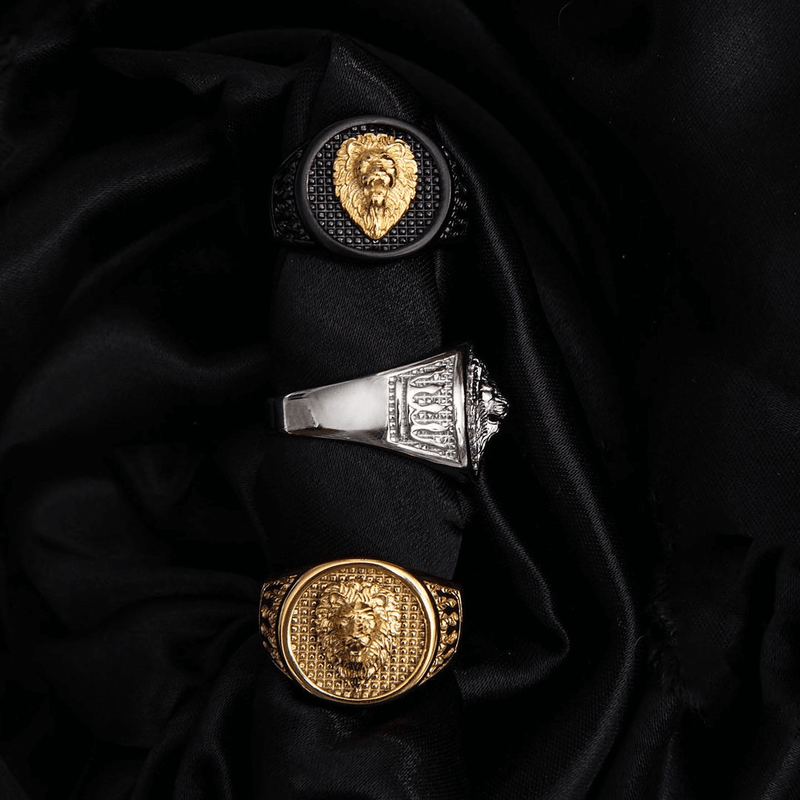 Lion Crown Ring - White Gold