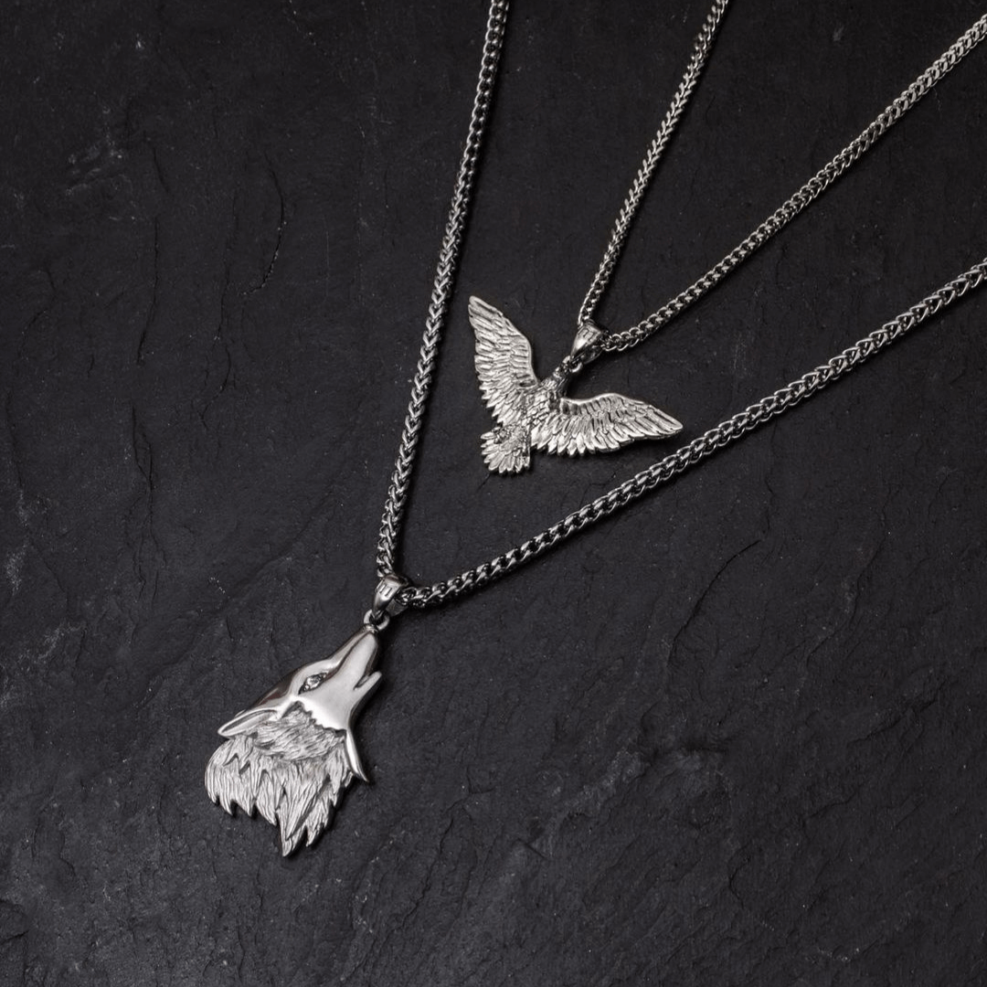 Wolf Pendant - White Gold - Marcozo