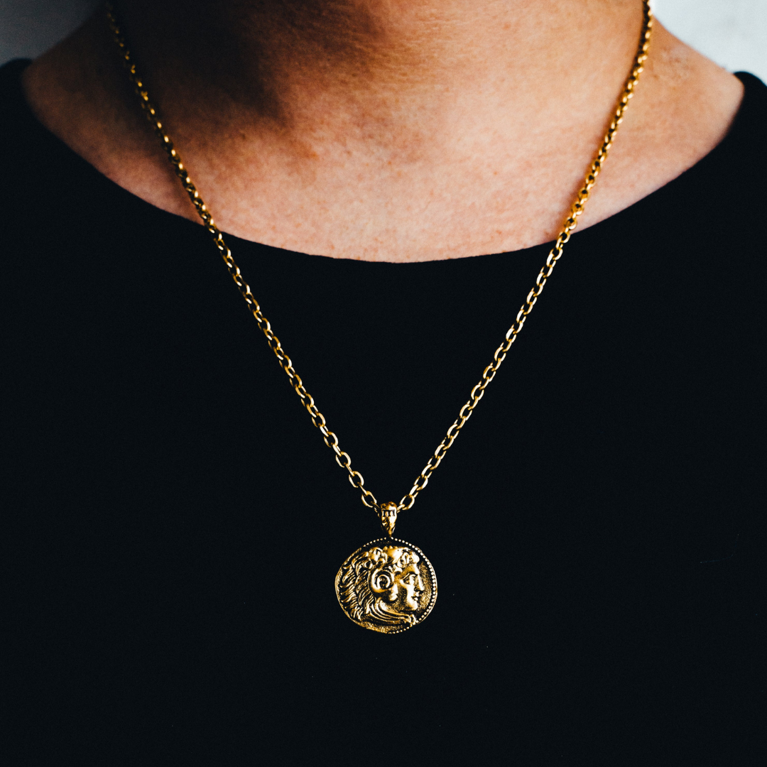 Mens antique coin necklace online