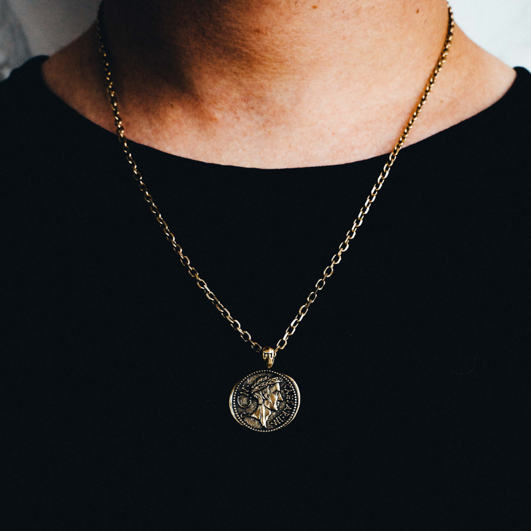 Caesar cheap coin necklace