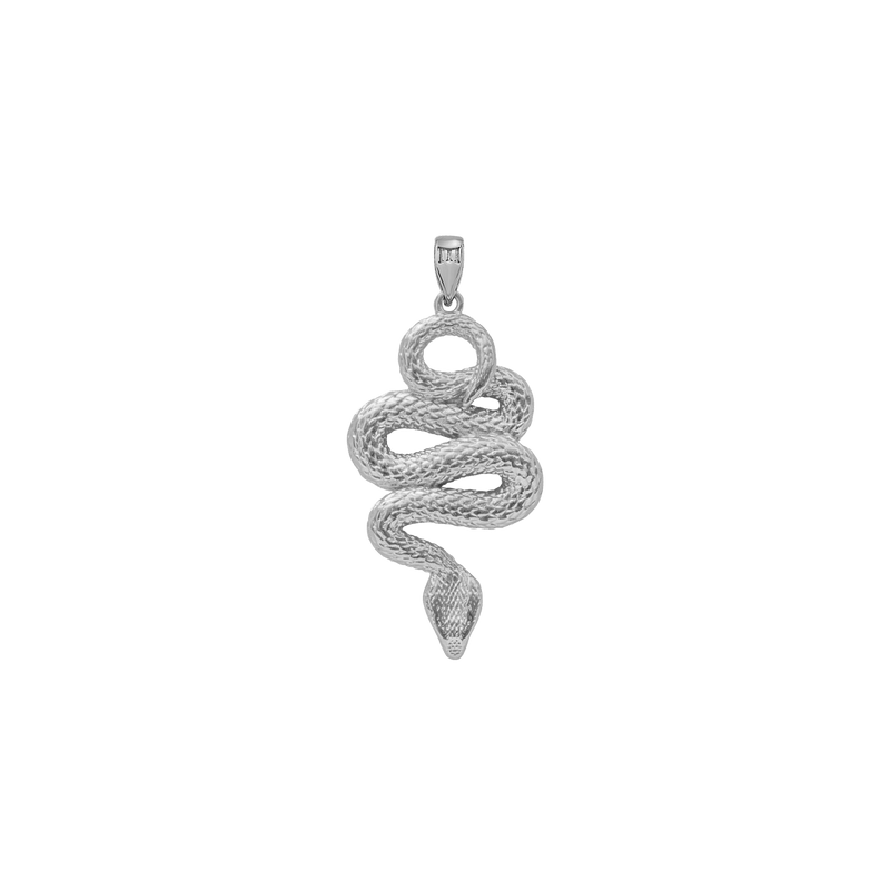 Serpent Pendant - White Gold
