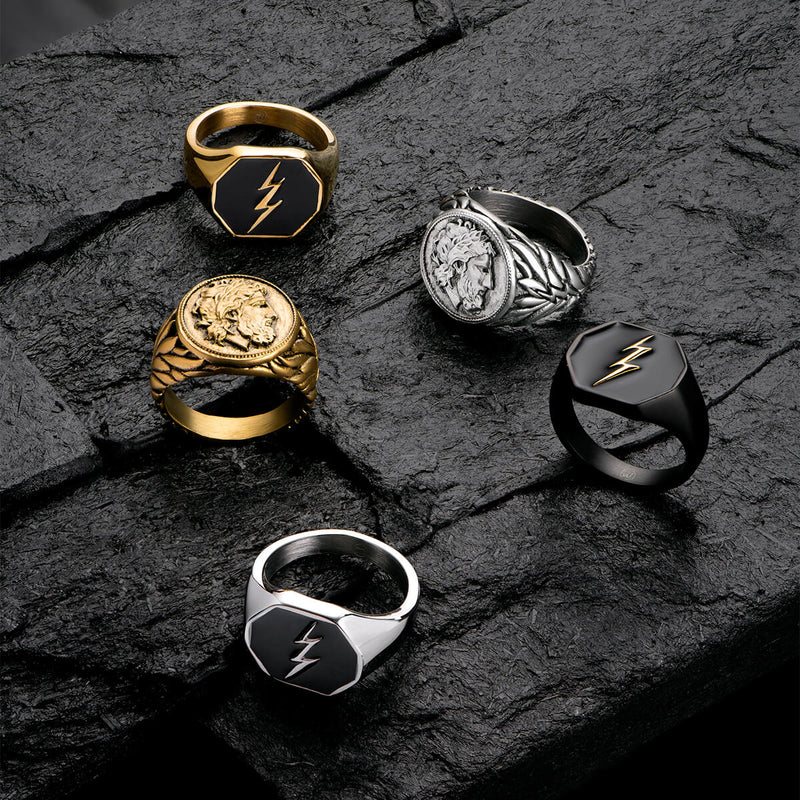 Thunderbolt Ring - Black - Marcozo