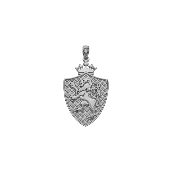Royal Shield Pendant - White Gold