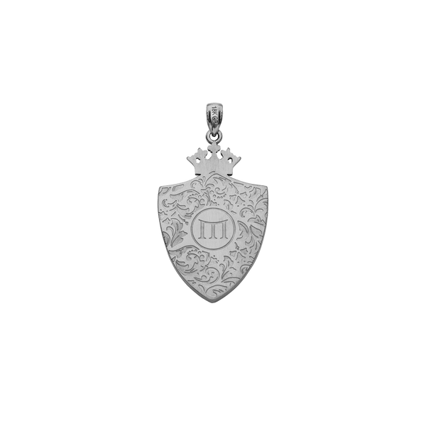 Royal Shield Pendant - White Gold